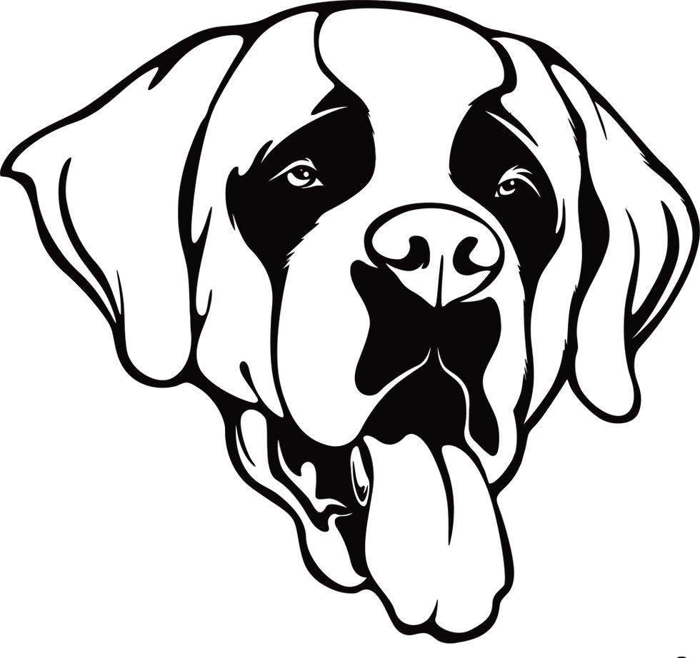Thumbnail: Saint Bernard Dog Decal Sticker 5 (add text)