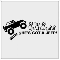 Run she's got a Jeep decal sticker