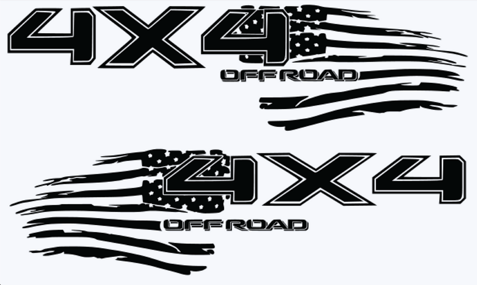 4x4 Off Road American Flag Decal Sticker