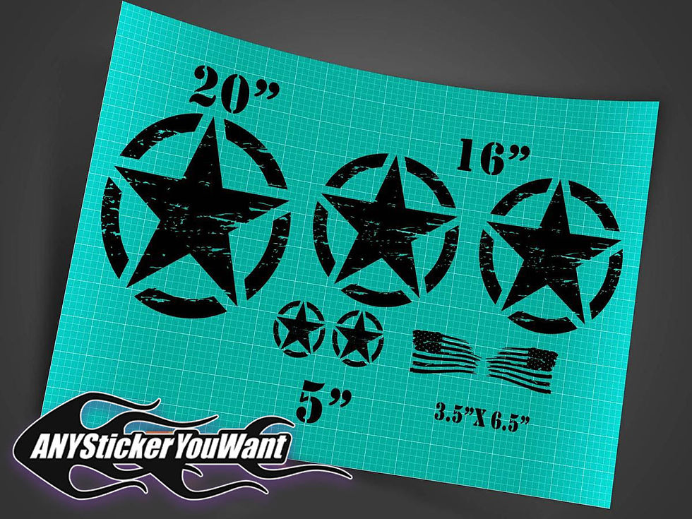 Jeep Wrangler Gladiator Oscar Mike Style Military Star Decal Sticker 6