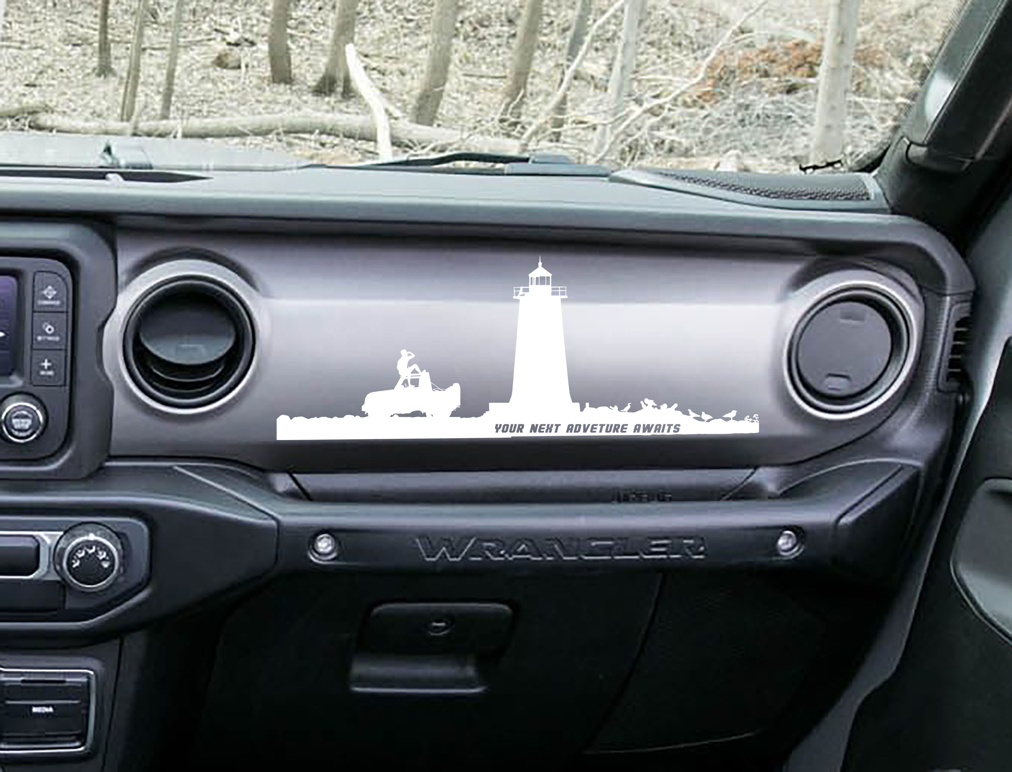 Jeep Gladiator Wrangler Lighthouse Adventure Awaits Dash Board Decal Sticker