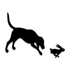 Rabbit Hunted by Dog Hunter Decal Sticker