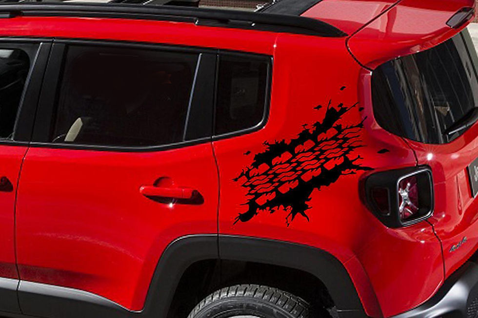 Tire Track Mud Splash Vinyl Decal Sticker 5 (pick size)