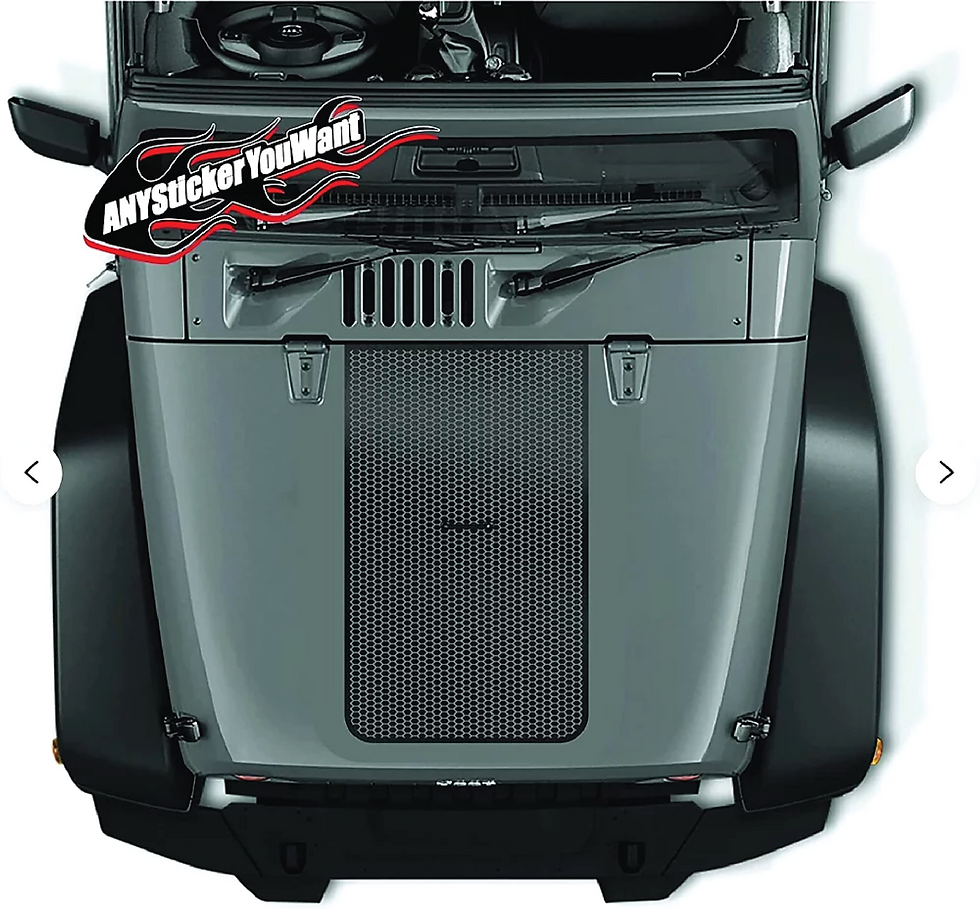 Polygon Hexigon Grid Jeep Wrangler Hood Decal Sticker (fits any Jeep)