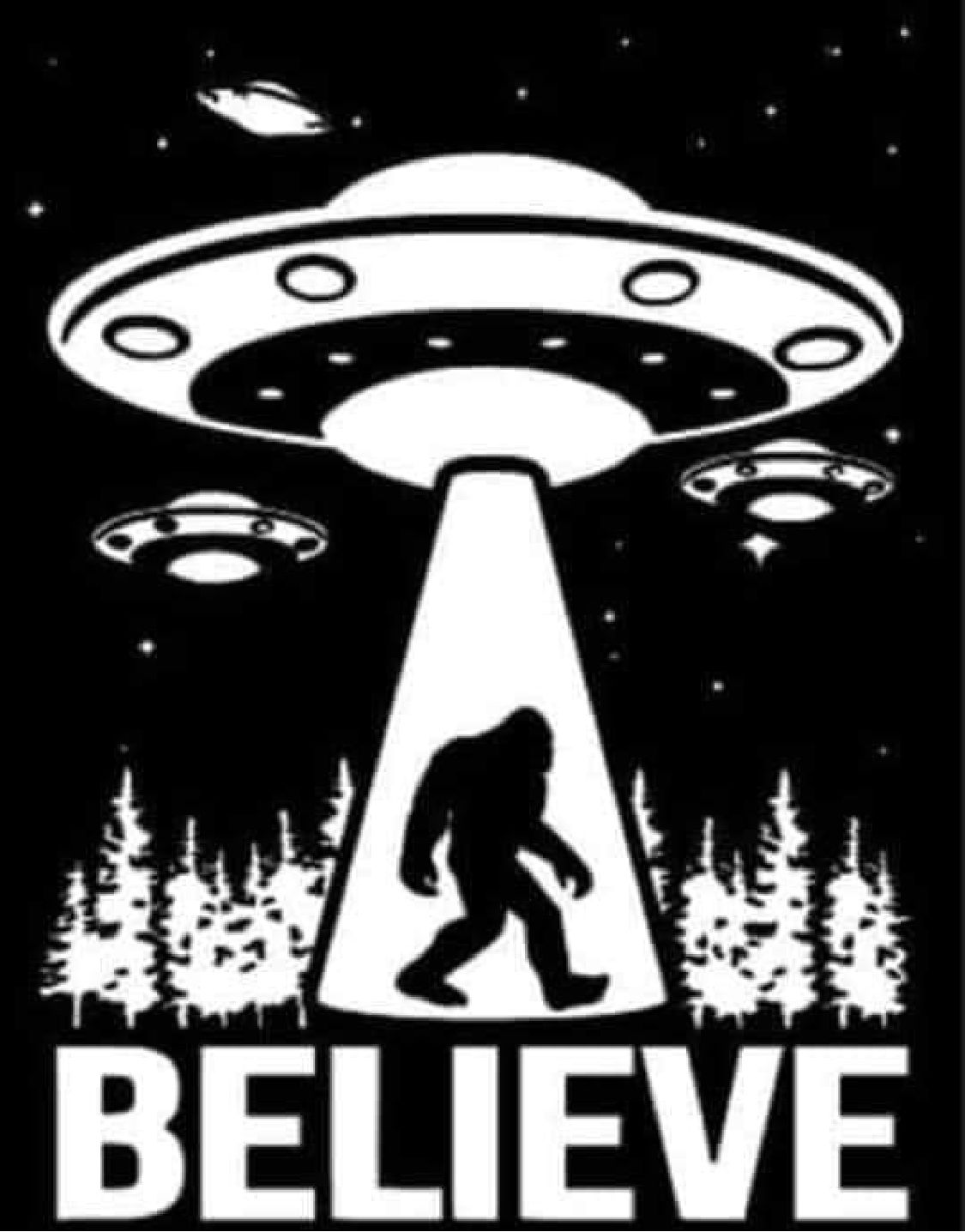 Alien Bigfoot Believe Decal Sticker