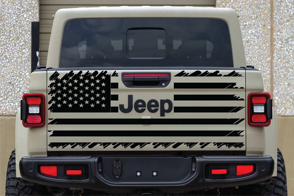 Jeep Gladiator Distressed American Flag Tailgate Decal Sticker 145