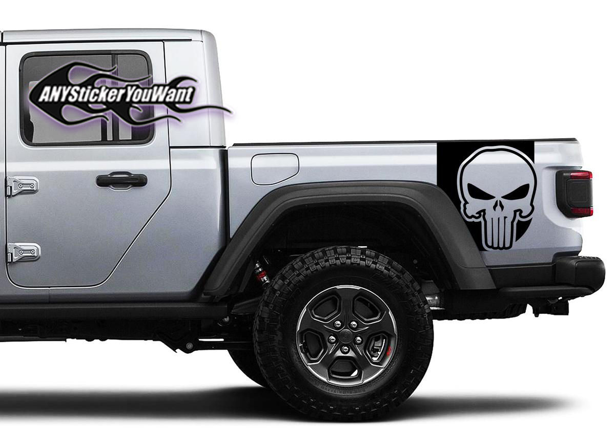 Jeep Gladiator Punisher Star Bed Stripe Decal Sticker 2