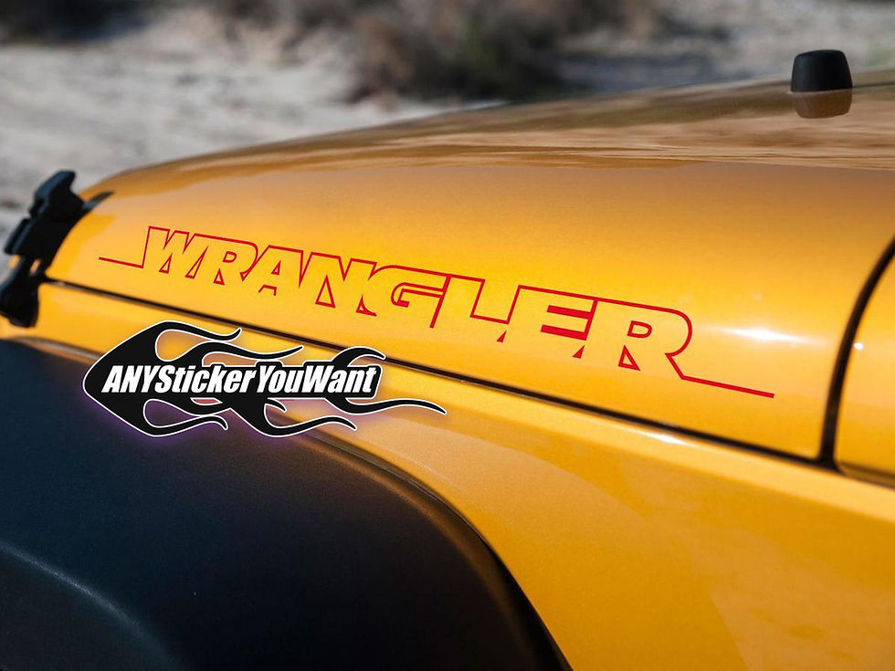 Jeep Wrangler Hood Fender Decal Sticker 102