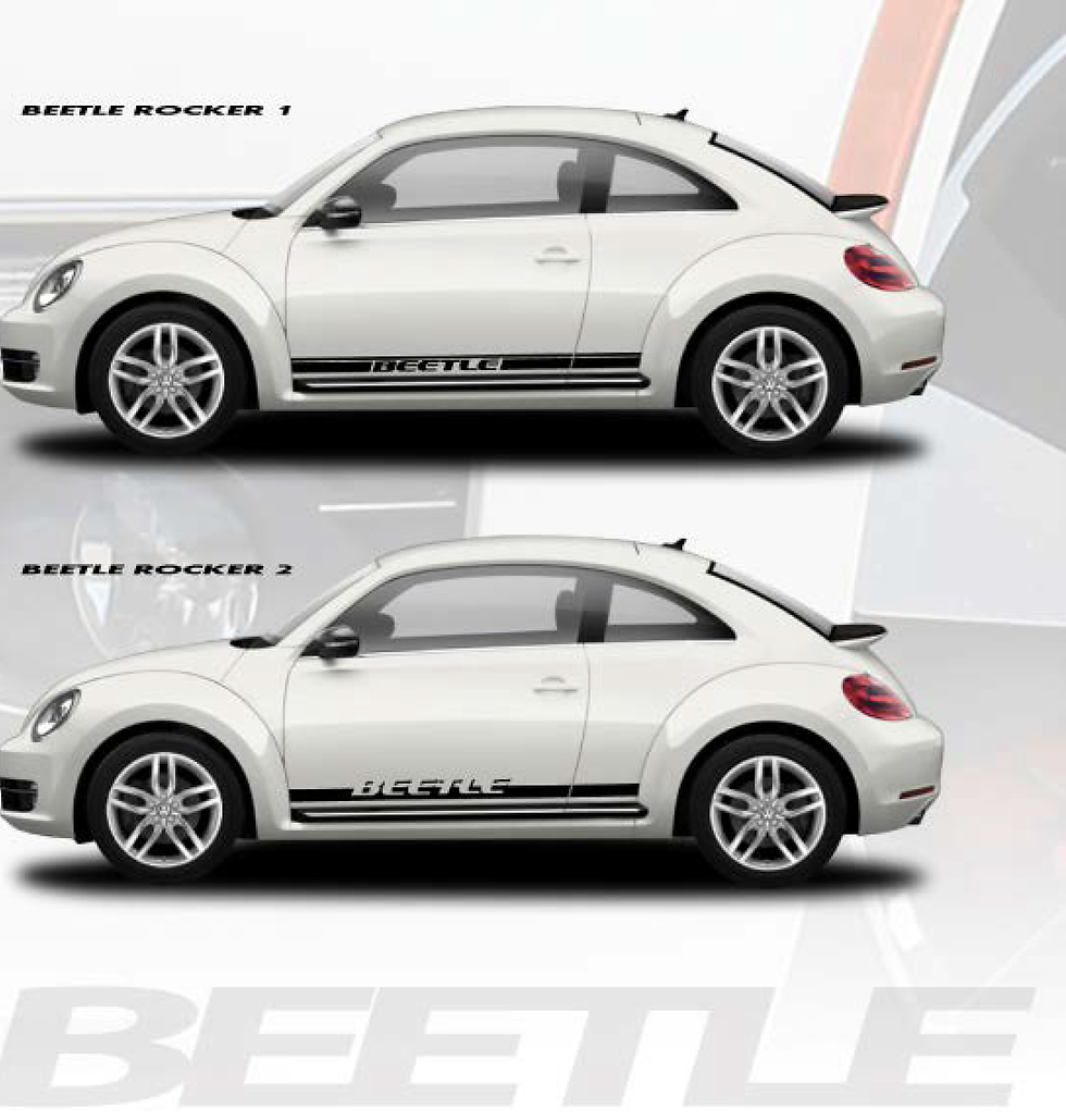 VW Volkswagen Beetle VW Compatible Beetle Rockers Vinyl Decal Sticker