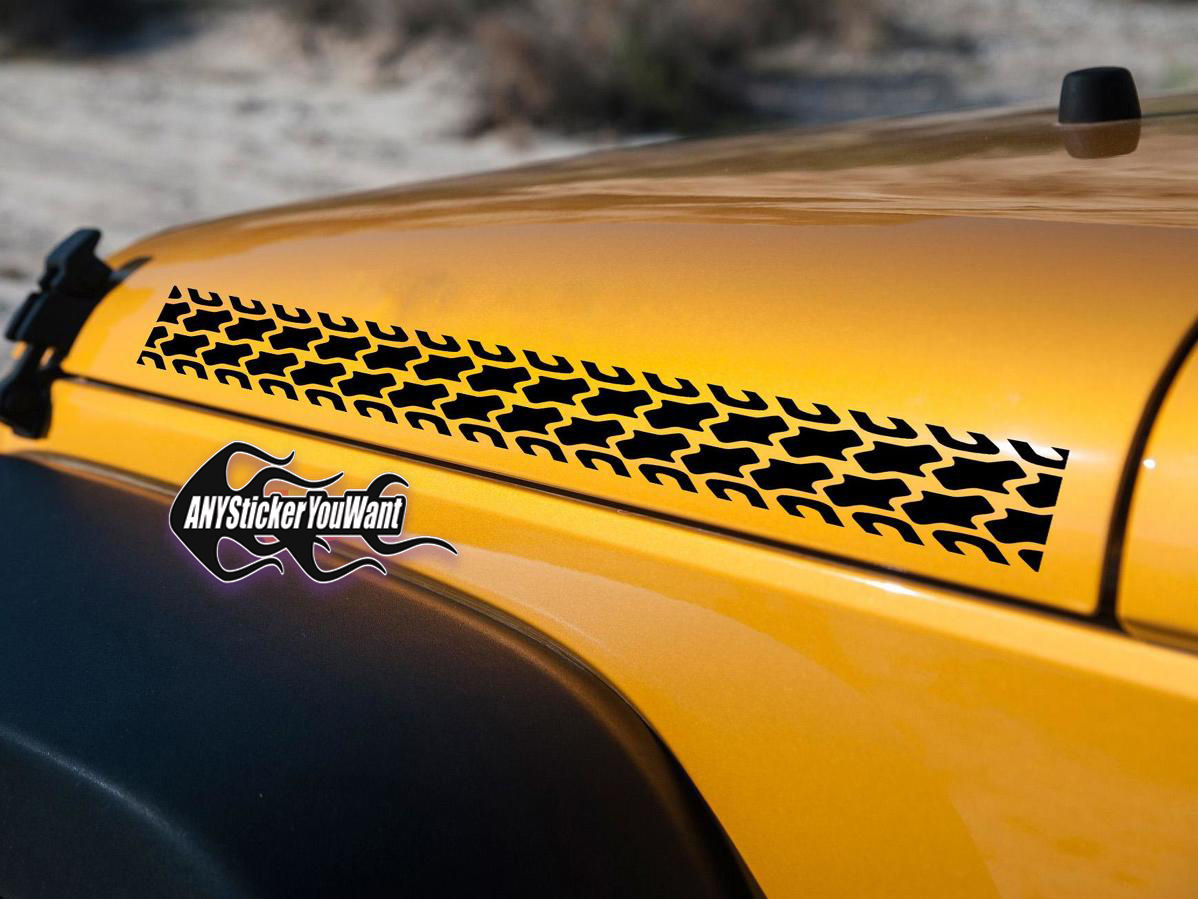 Jeep Wrangler Gladiator Tire Track Hood Fender Stripe Decal Sticker