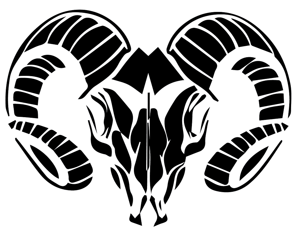 Wicked Ram Skull Decal Sticker 1