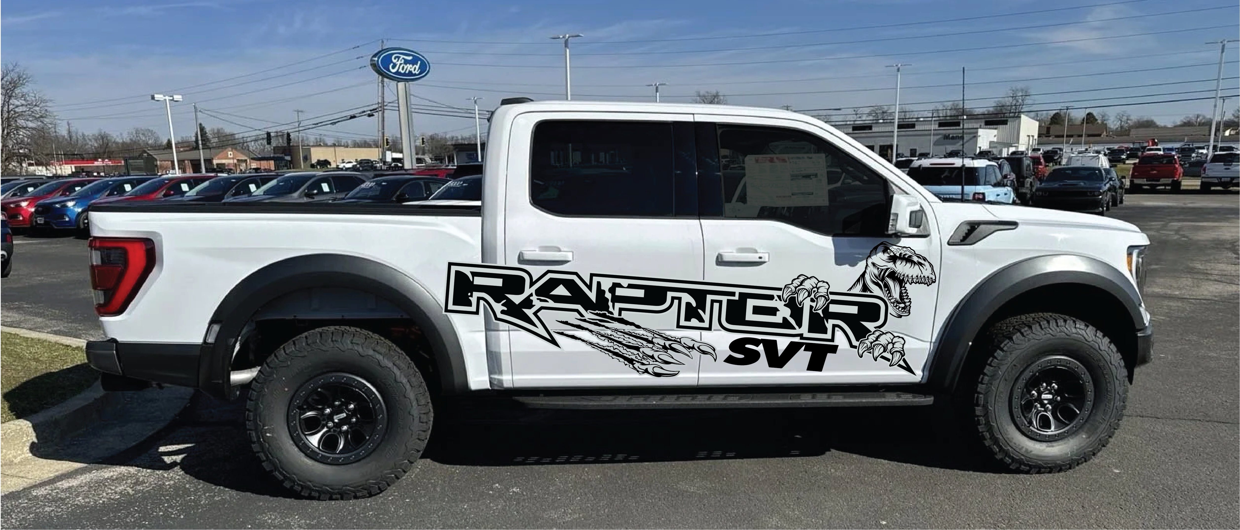 Badass Ford Raptor Full Side Ripped Logo Velociraptor Vinyl Decal Sticker 5