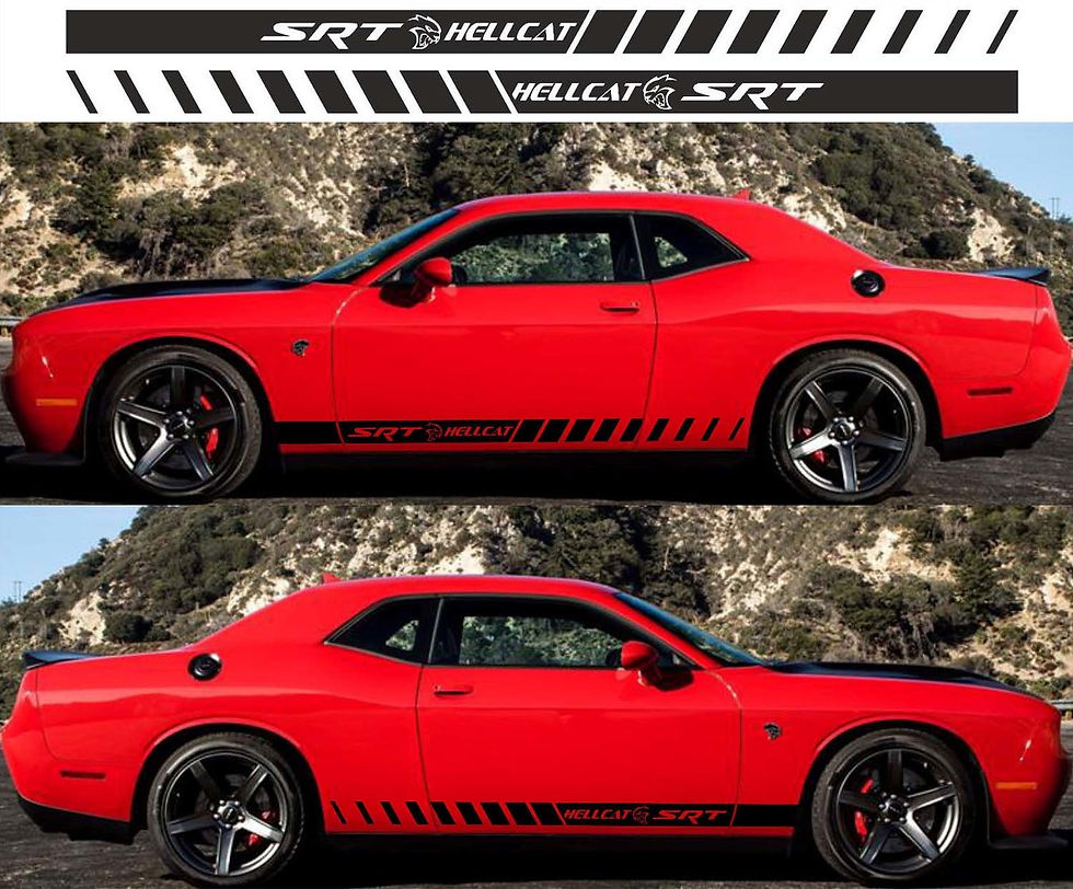 Dodge Challenger Charger SRT Hellcat Rocker Panel Stripes Vinyl Decal Sticker 75