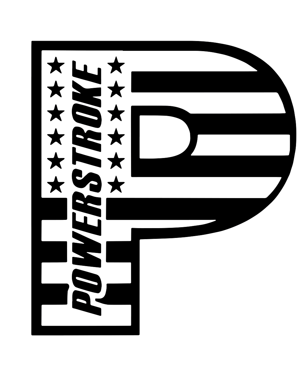 POWERSTROKE P Flag Decal Sticker