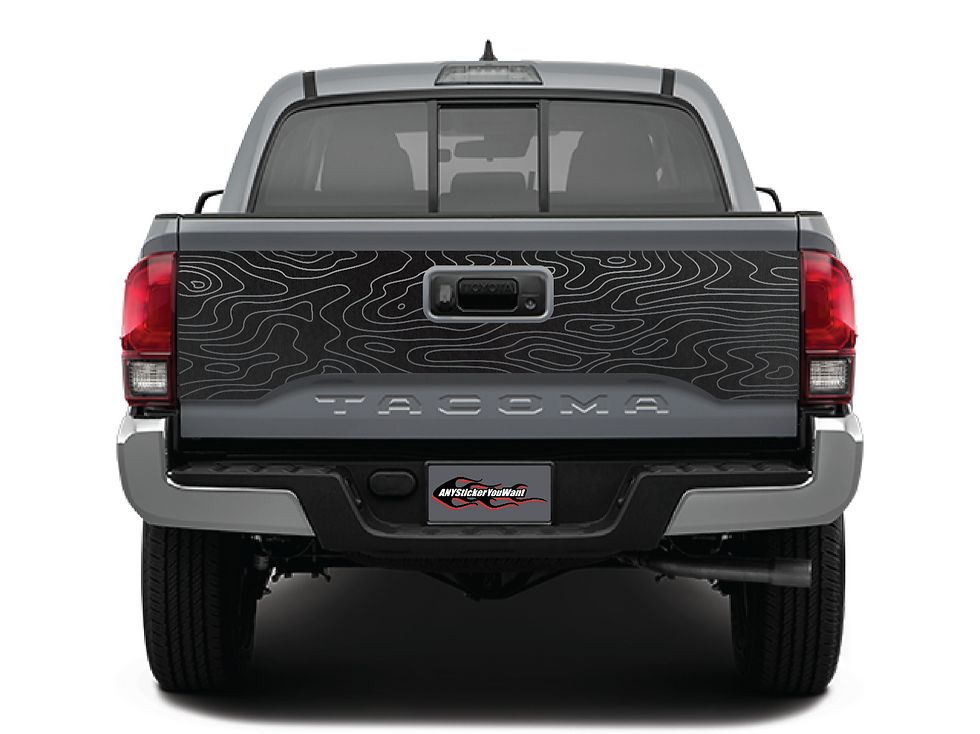 2016- 2021 TRD TOYOTA TACOMA Topographic Blackout Tailgate Decal Sticker 212