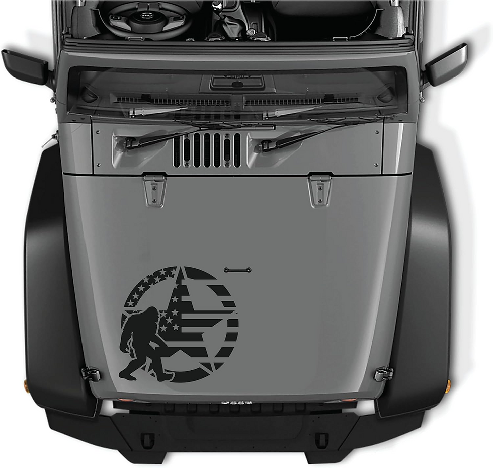 American Flag Army Star Sasquatch Bigfoot Vinyl Decal Sticker 11 (ANY Size)