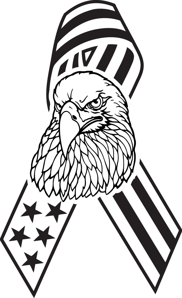 Military Ribbon In Memory of Vinyl Decal Sticker 7 (add text)