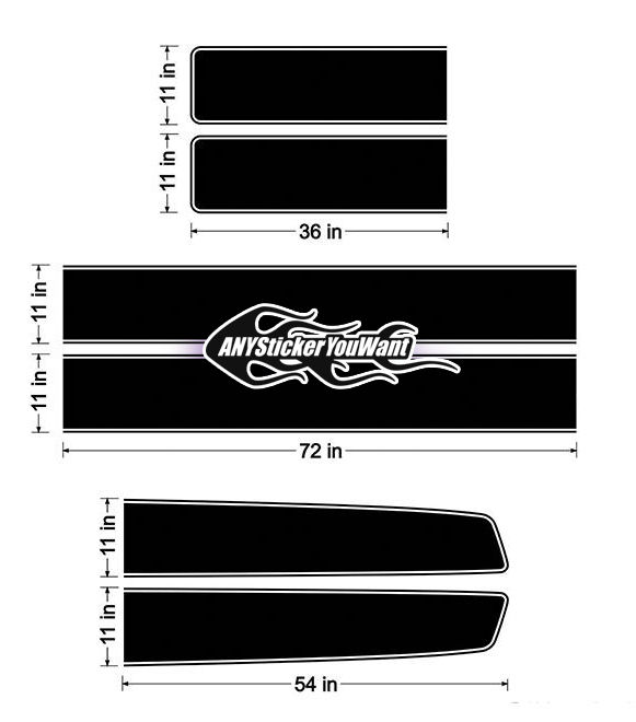 Universal Vinyl Double 11" Rally Vinyl Racing Stripes any Car or Truck 1