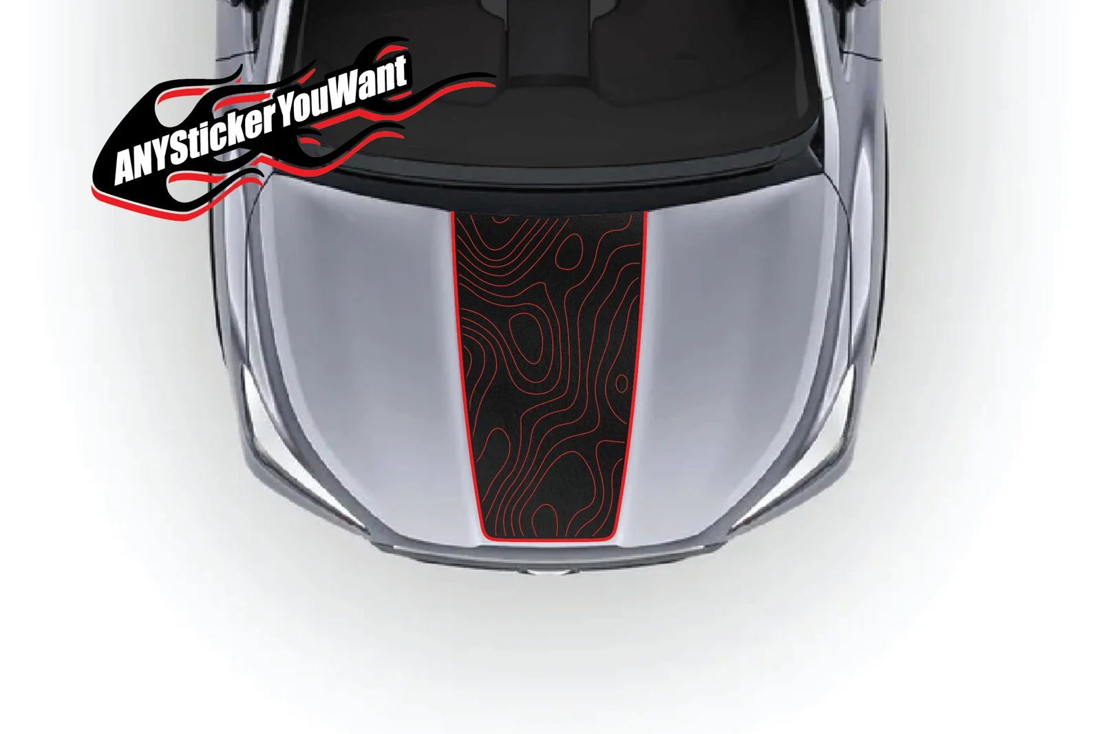 2 Tone Topographic Blackout Hood Vinyl Decal Sticker Fits Subaru Ascent