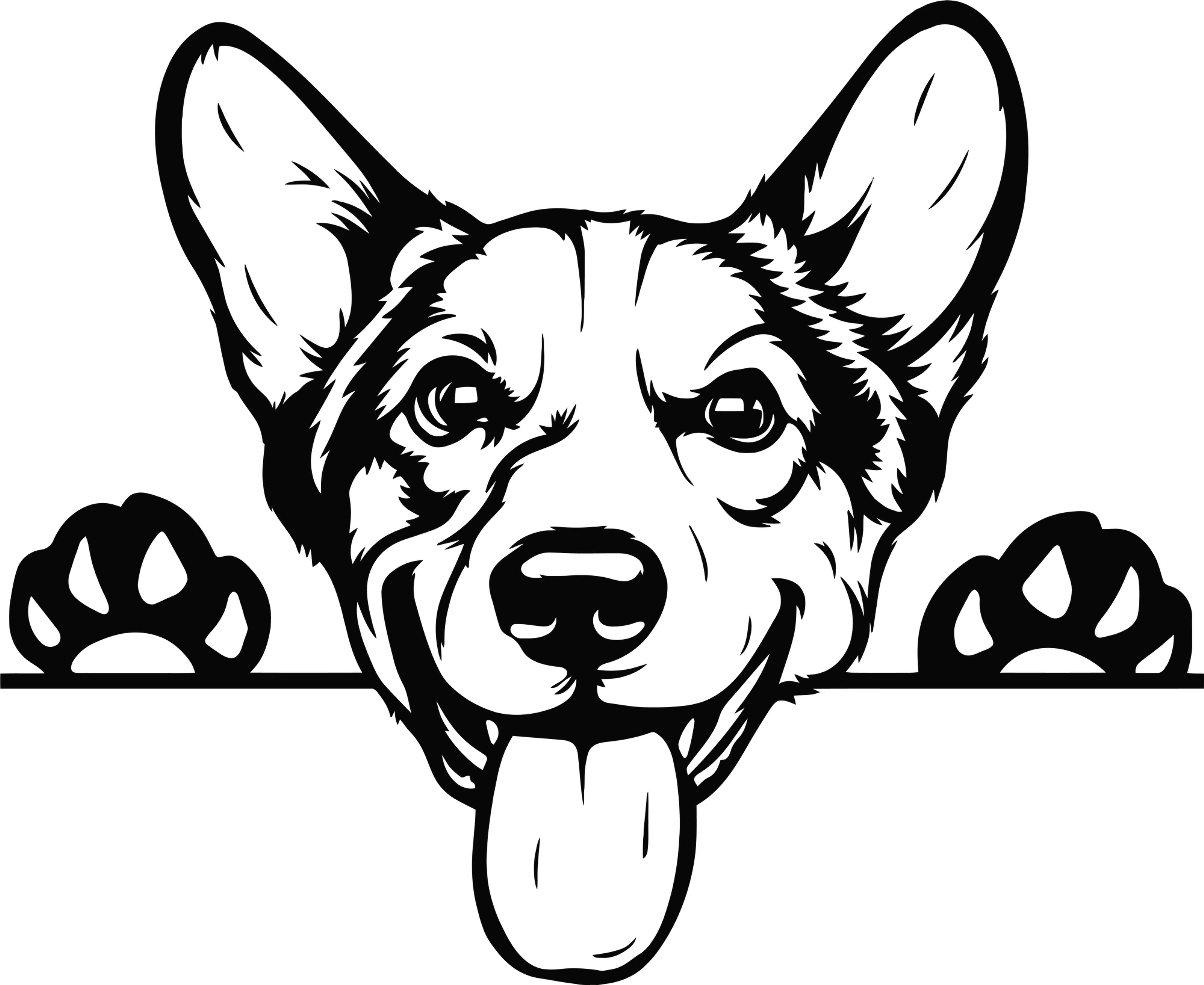 Peeking Pembroke Welsh Corgi  Decal Sticker 2 (add text)