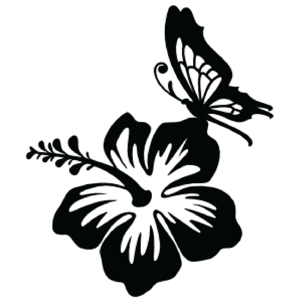 Miniatura: Hibiscus Butterfly Decal Sticker 2