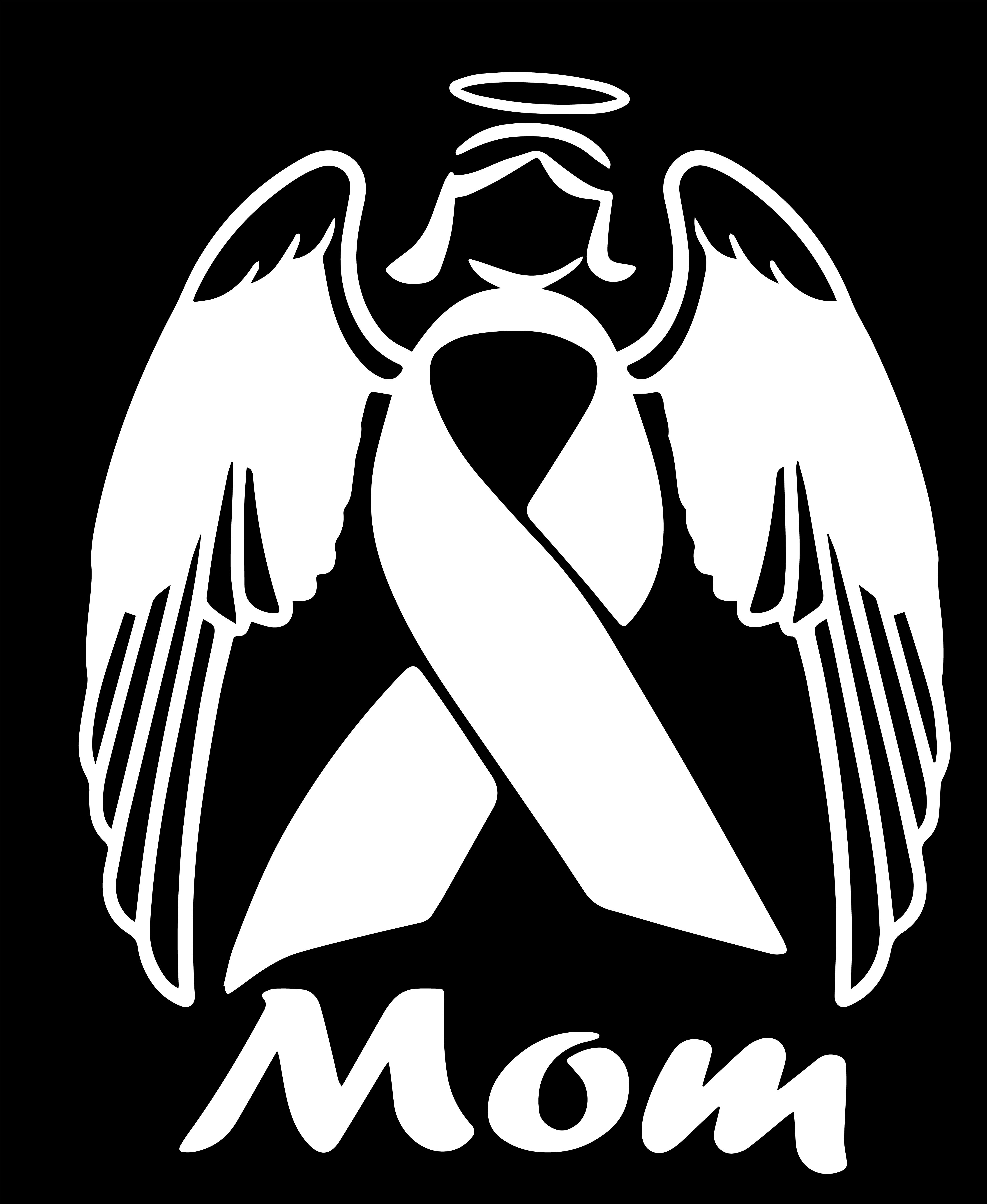 Angel Mom Awareness Ribbon Decal Sticker 2