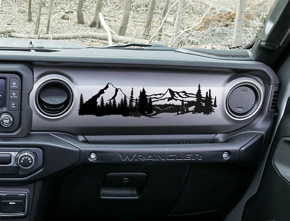 Jeep Gladiator Wrangler Mountain Scene Forest Dash Board Decal Sticker 5