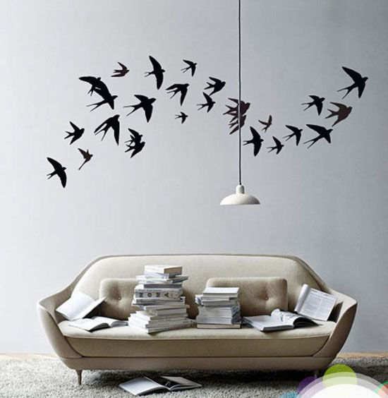 Flock of Flying Birds Wall Art Wall Mural Sticker Decal 1