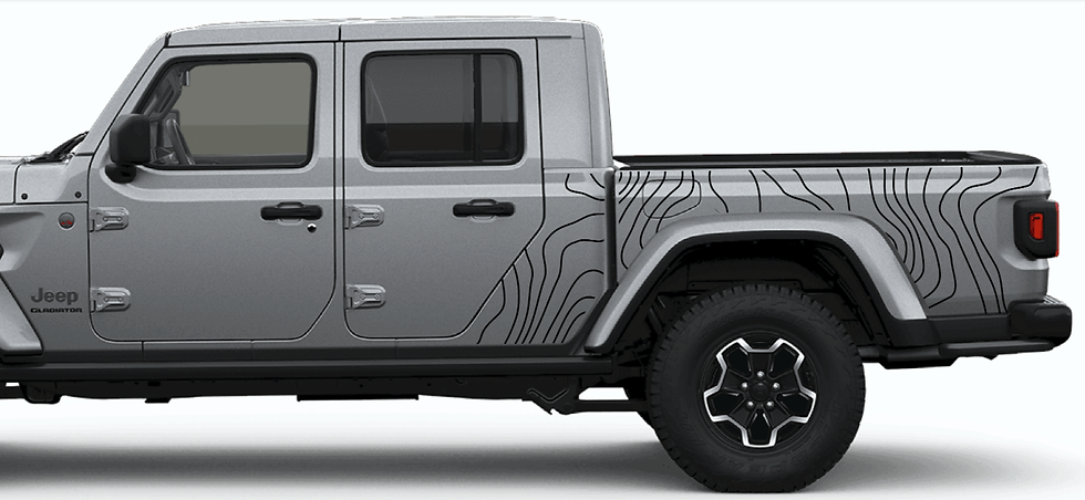 Topo Jeep Gladiator Full Topographic Bed Decal Sticker 101