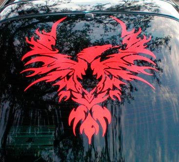 Tribal Bird Vinyl Decal Sticker 7 (add text)