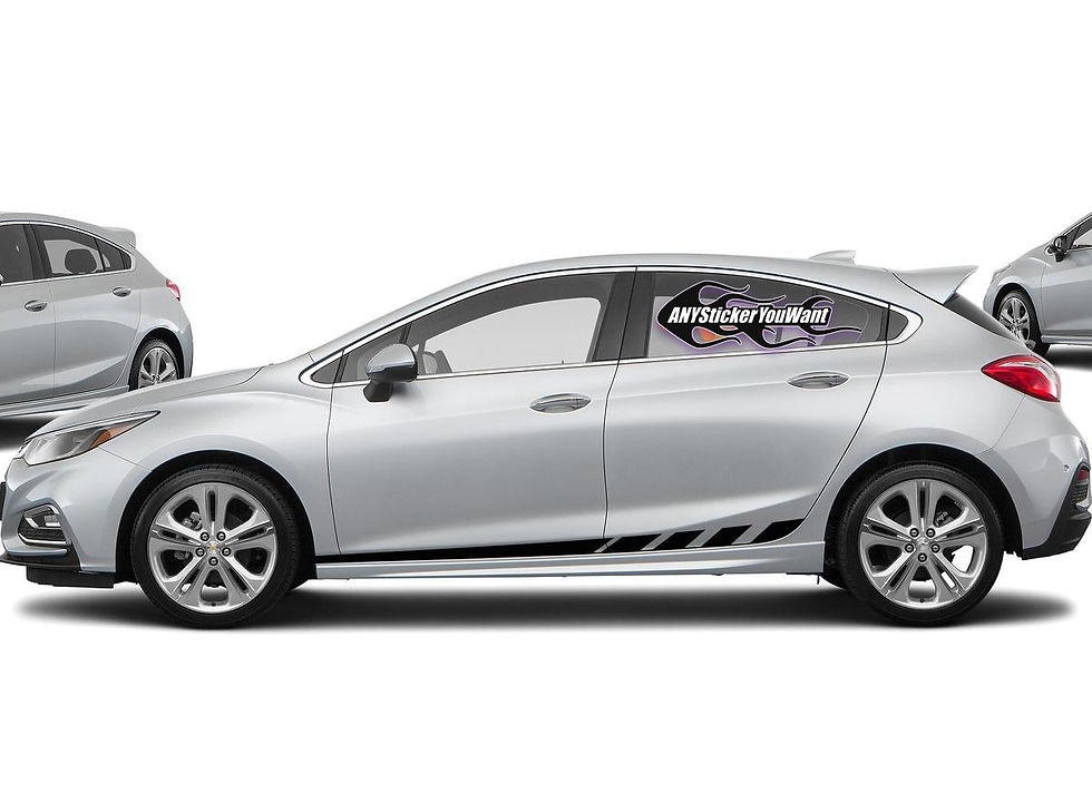 Chevy Chevrolet Cruze Rocker Panel Checkered Racing Stripe Decal Sticker