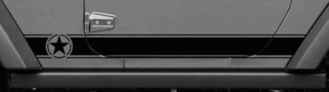 Jeep Wrangler Rocker Panel Army Star Stripe Decal Sticker 516