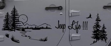 Jeep Wrangler Life Wilderness Scene Decal Sticker 85