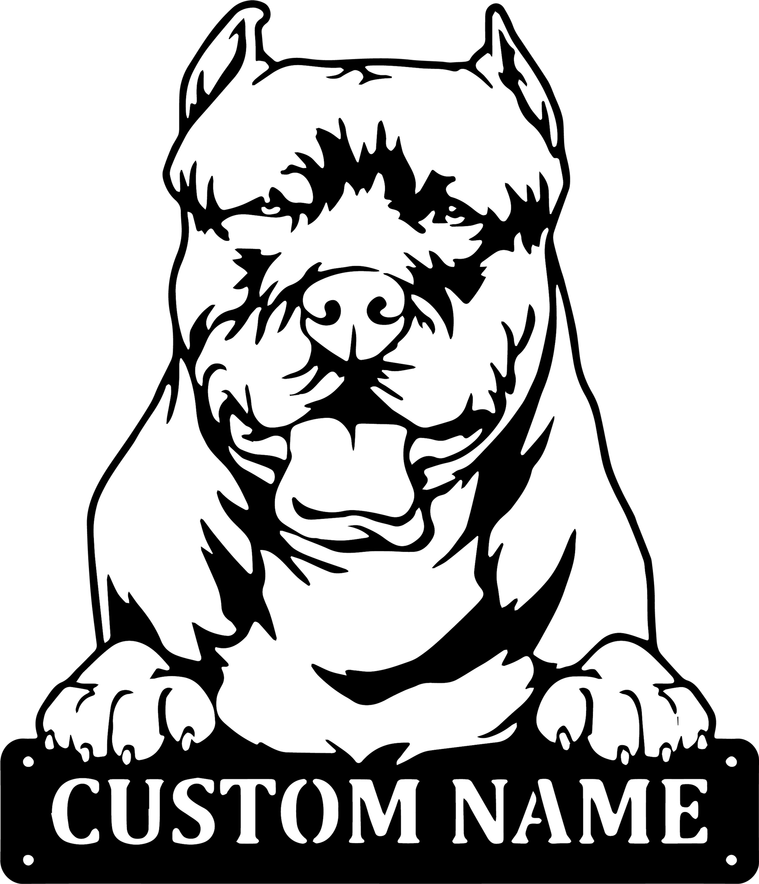 American Bully Pitbull Dog Decal Sticker 11 (add text)