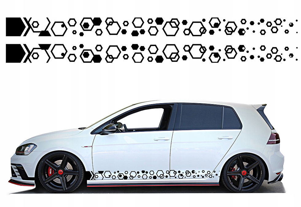 Techno Universal Geometric Honeycomb Rocker Stripes Vinyl Decal Sticker 6