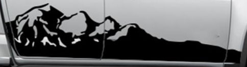 Jeep Wrangler Full Side Mountain Scene Decal 3 (will fit any vehicle)