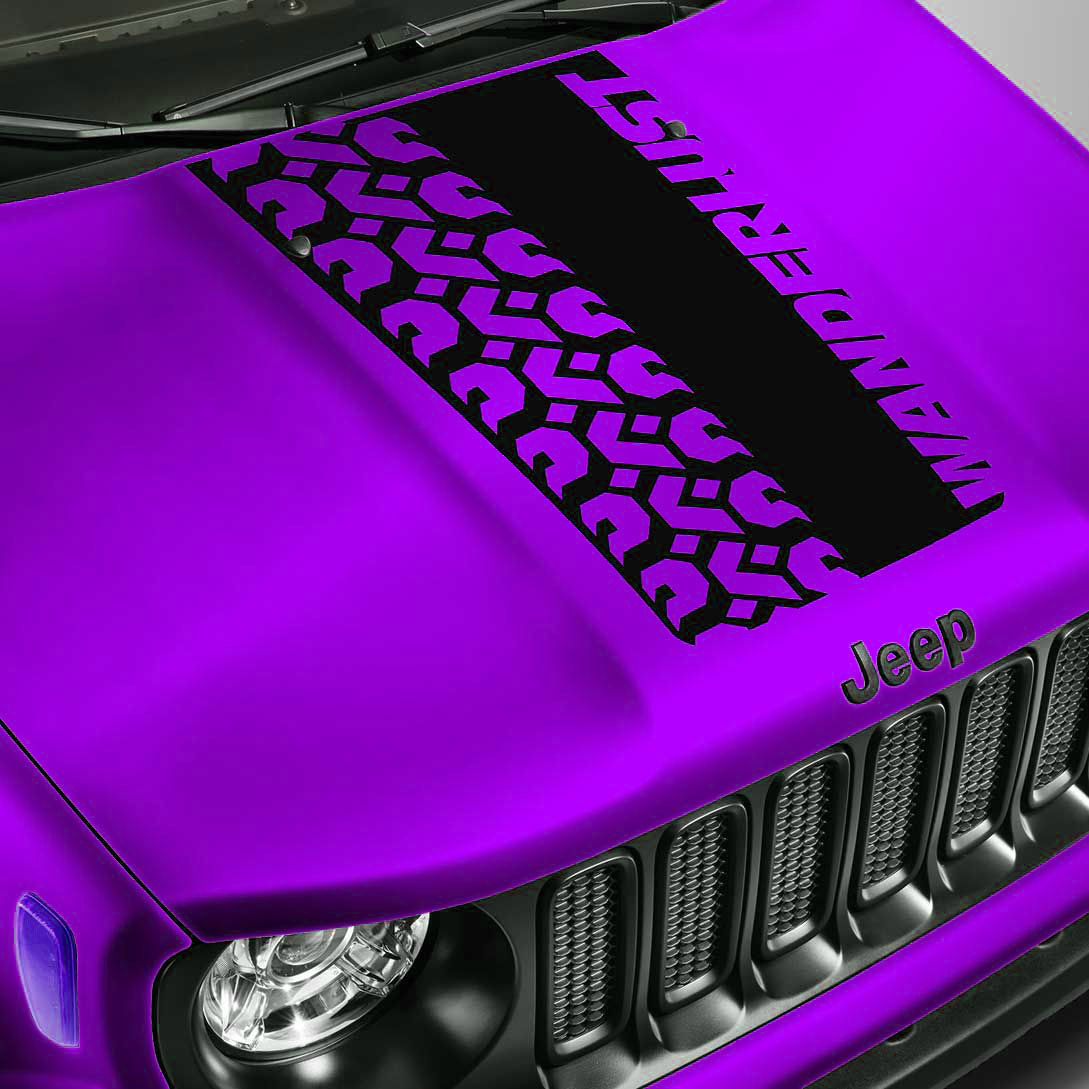 Jeep Wrangler Gladiator Wanderlust Tire Track Hood Stripe Decal Sticker 92