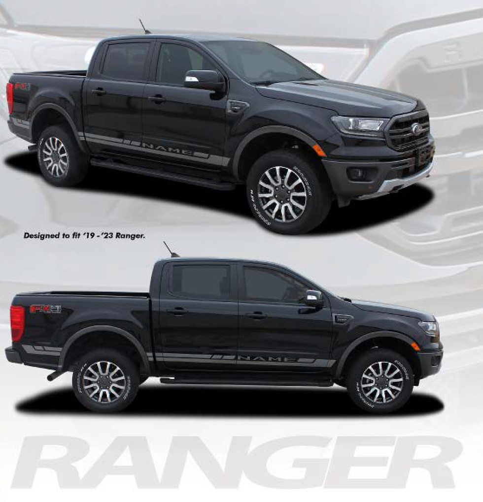 Ford Ranger RAPID 2 Rocker Stripes Vinyl Decal Sticker