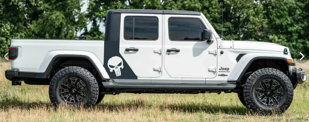 Jeep Gladiator Door Jam Punisher Cab Body Side Decal Sticker 88