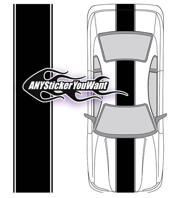 Thumbnail: Universal Vinyl Double 15" Rally Racing Stripes With Pinstripes any Car or Truck
