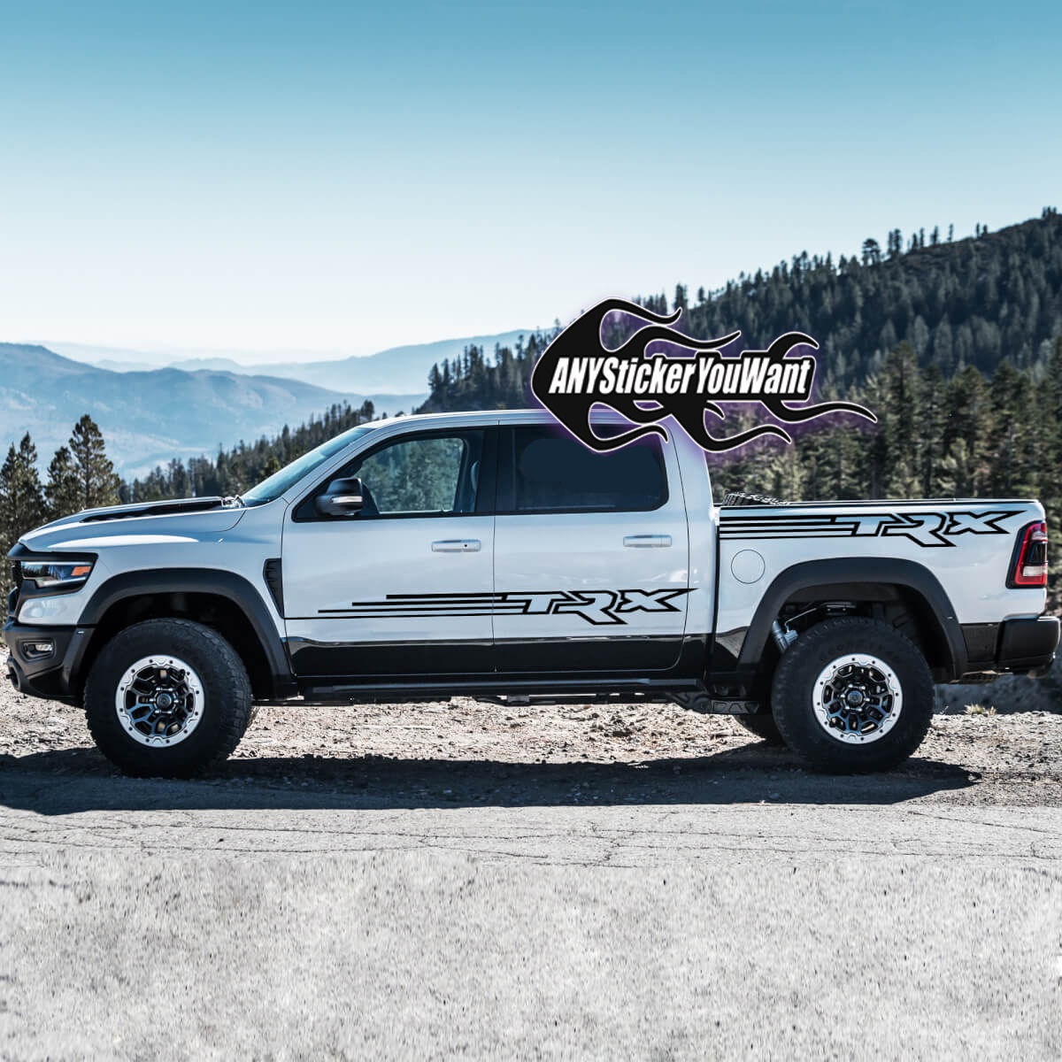 Dodge Rebel TRX Side and Bed Split Stripes Decal Sticker