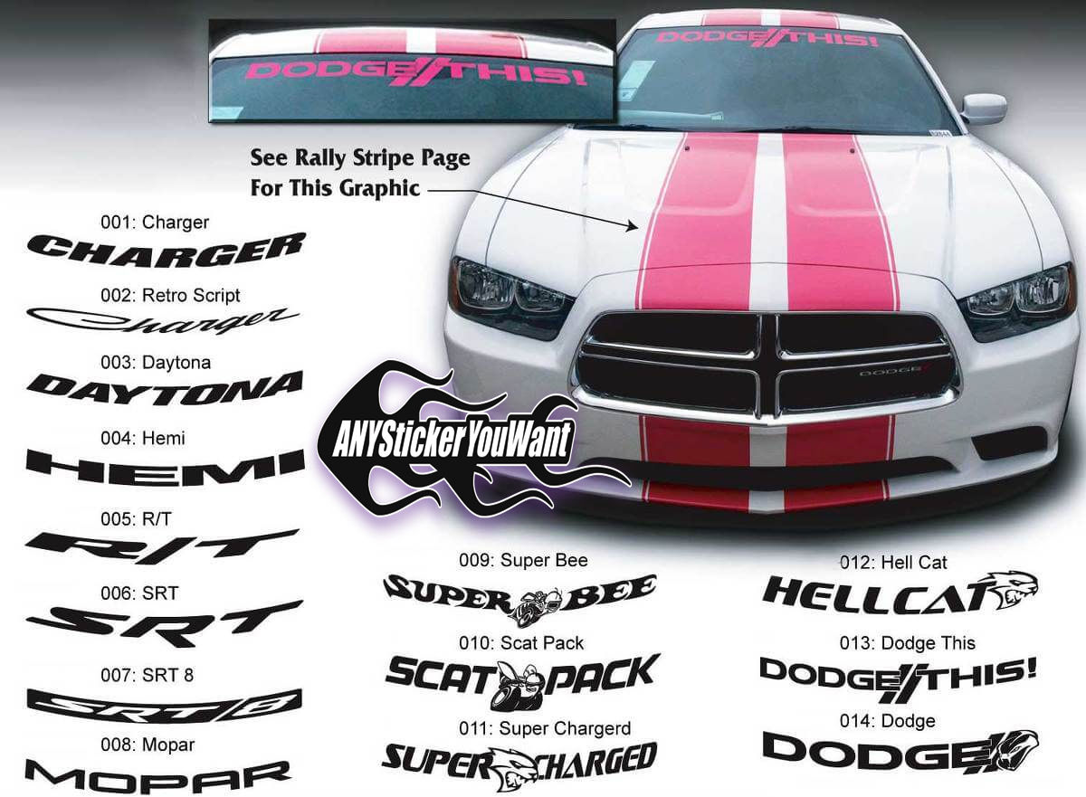 Dodge Scatpack Super Bee Hellcat Windshield Decal Sticker