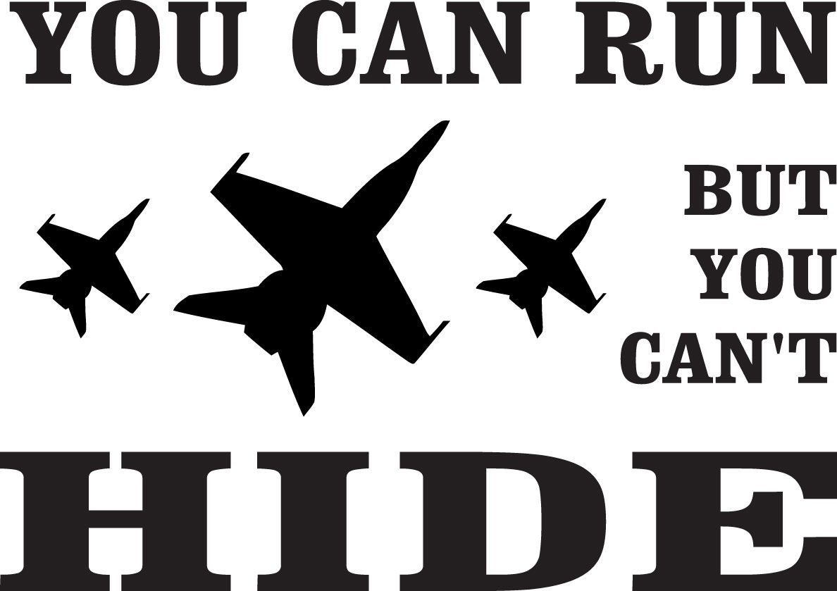 You Can Run But You Can't Hide Vinyl Decal Sticker 2