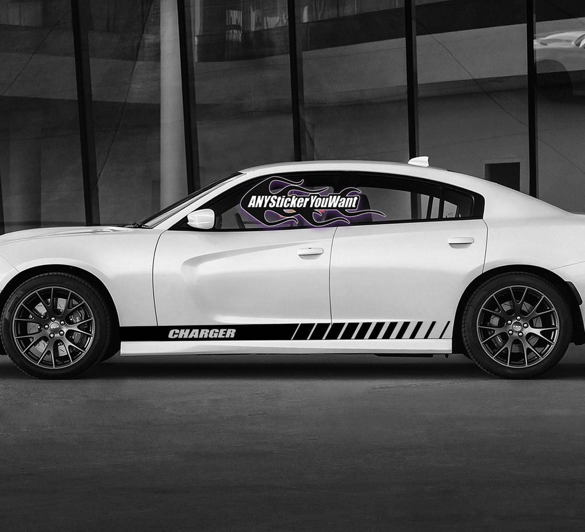 Dodge Charger Strobe Rocker Panel Stripe Decal Sticker 5