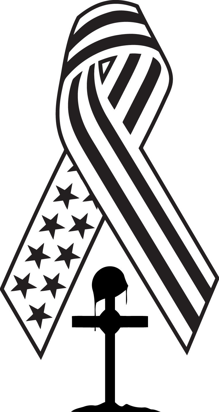 Military Ribbon In Memory of Vinyl Decal Sticker 6 (add text)