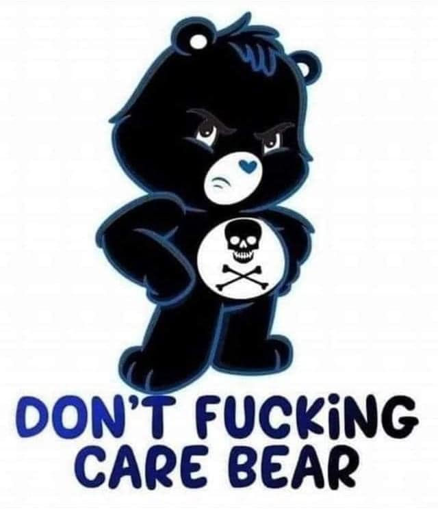 Don't fucking care bear decal sticker