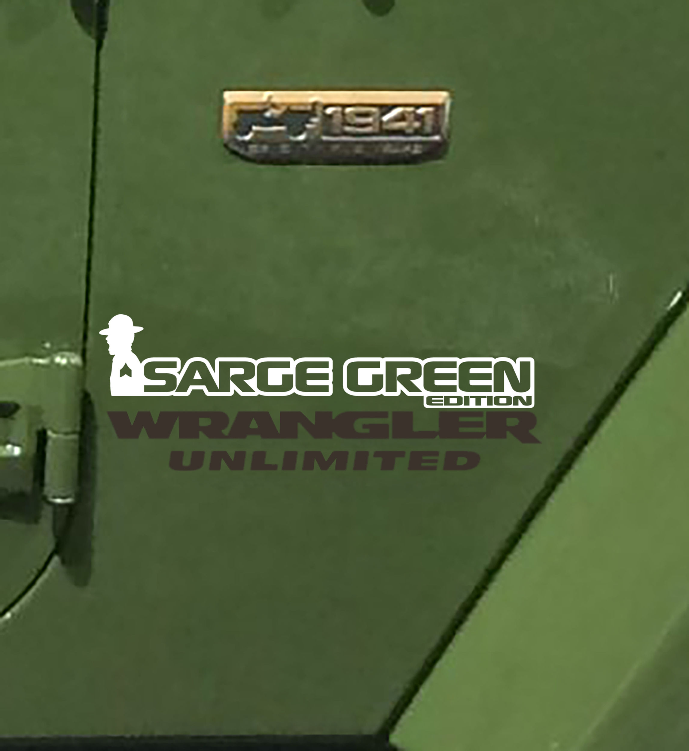 JEEP Sarge Green Edition Small Fender Name Decal Sticker