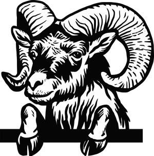 Adorable Peeking Ram Decal Sticker 2