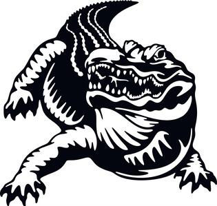 Crocodile Alligator Decal Sticker 2 (add text)