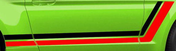 Ford Mustang Full Side 2 Color Hockey Stripe Sticker Decal
